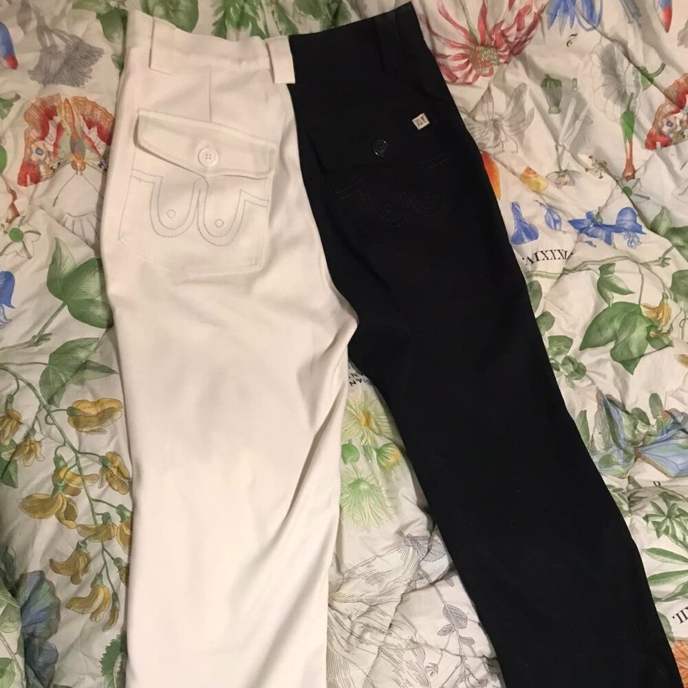 Fashion Brand Company Two-Tone Black and White Cropped Pants